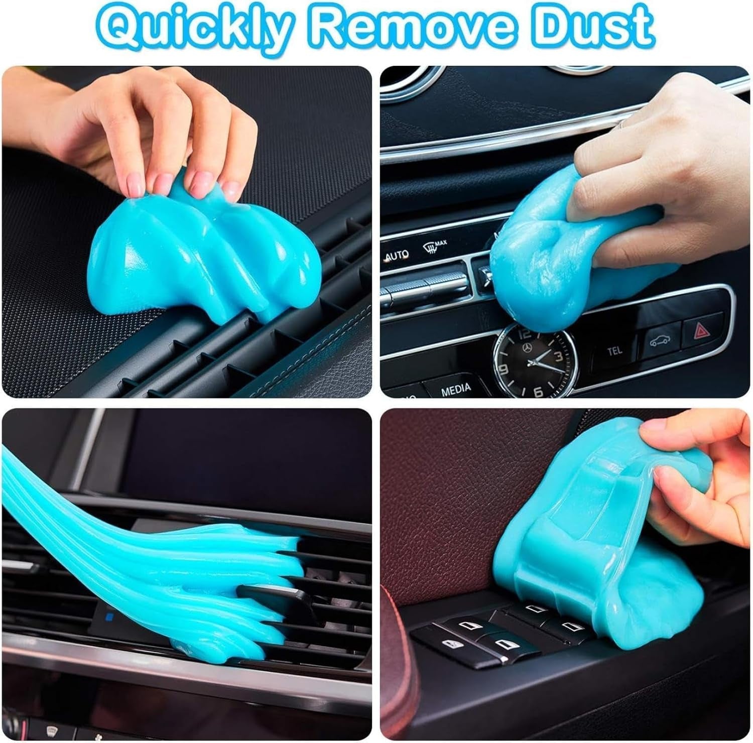 Car Cleaning Gel Universal Detail Kit Car Dust Car Gap Cleaner Slime Car Air Outlet Interior Detail Removal Car Putty Cleaning Keyboard Cleaner Car Parts Blue