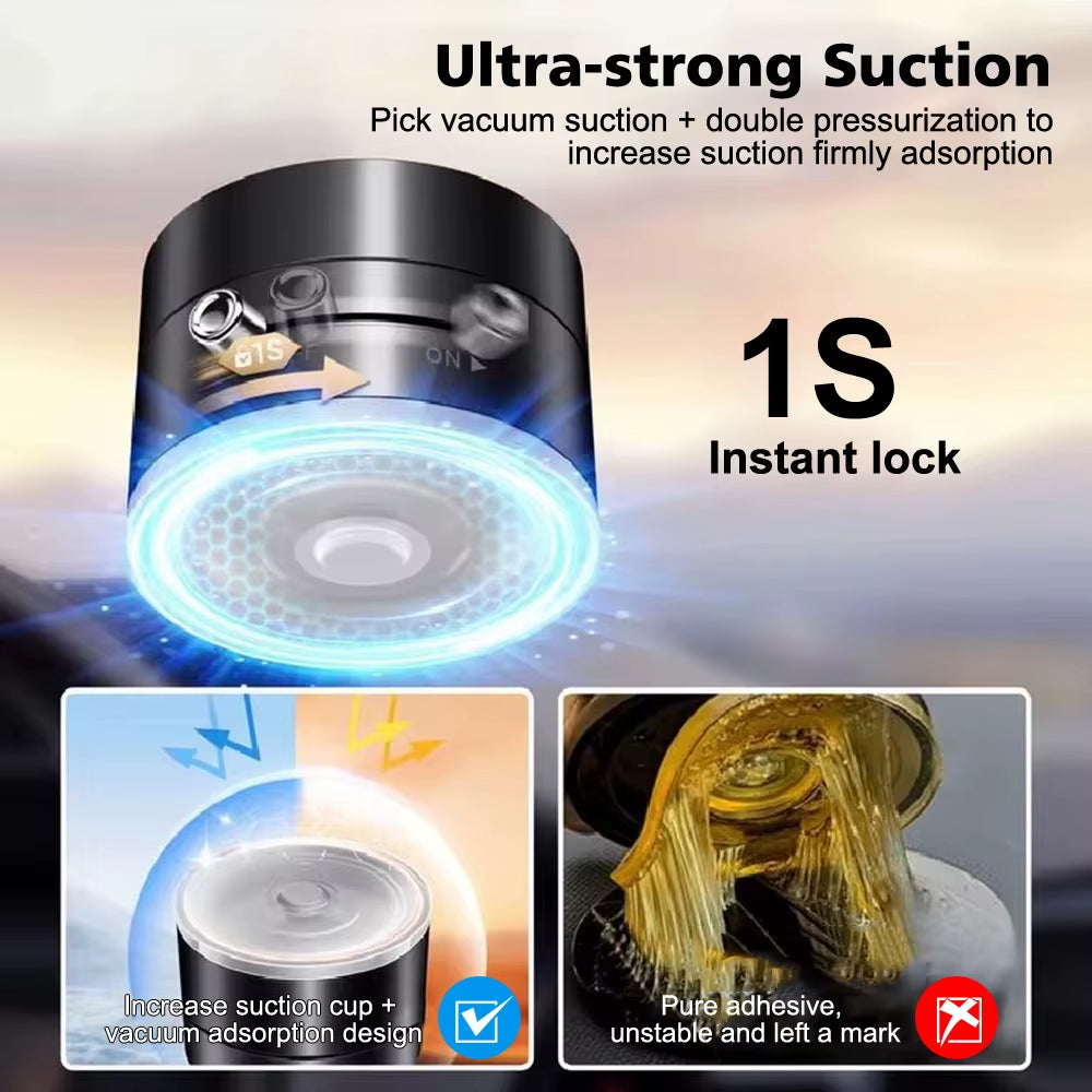 Foldable Vacuum Magnetic Suction Holder up Folding Swivel Stand Double-Sided Suction Cup Phone Holder