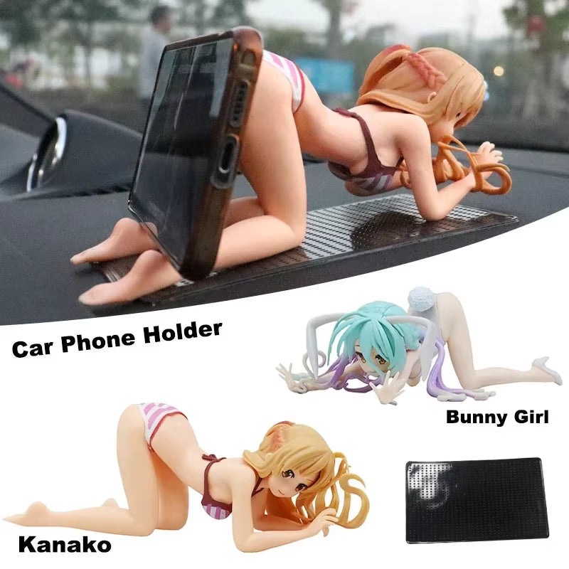 Car Phone Holder Car Dashboard Decoration Interior Bikini Beach Bunny Girl Cartoon Anime Cute Kanako Chest Shaking Ornaments