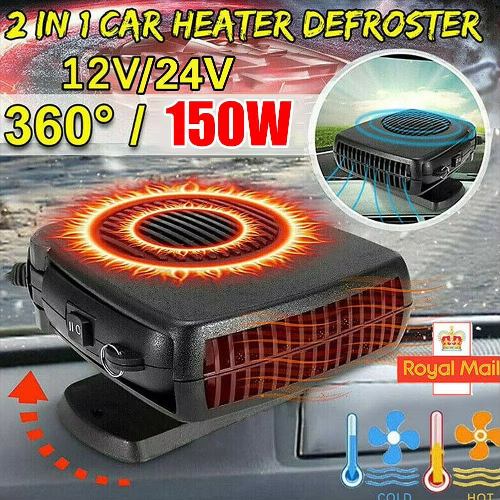 Electric Car Heater12V/24V 200W Cooling Heating Fan 2 in 1 Portable Car Heating Fan Windshield Demister Defroster for Car T Y8T7