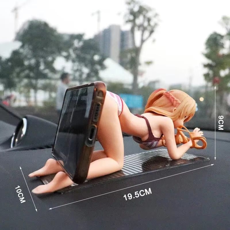 Car Phone Holder Car Dashboard Decoration Interior Bikini Beach Bunny Girl Cartoon Anime Cute Kanako Chest Shaking Ornaments